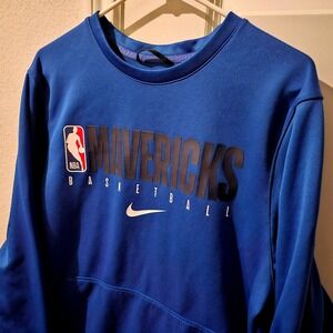 Nike Dallas Mavericks NBA Basketball Dri-FIT Sweatshirt Blue Mens Small S